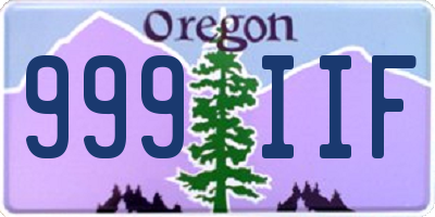 OR license plate 999IIF