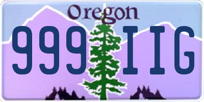 OR license plate 999IIG