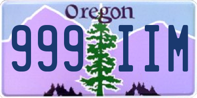 OR license plate 999IIM