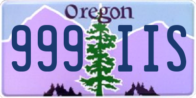 OR license plate 999IIS