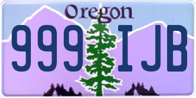 OR license plate 999IJB
