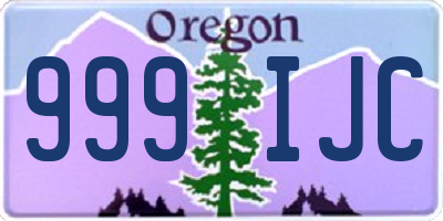 OR license plate 999IJC
