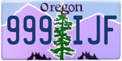 OR license plate 999IJF