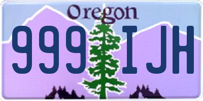 OR license plate 999IJH