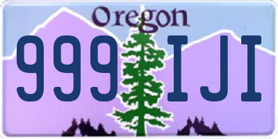 OR license plate 999IJI