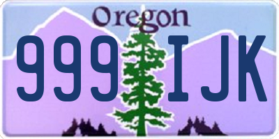 OR license plate 999IJK