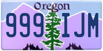 OR license plate 999IJM