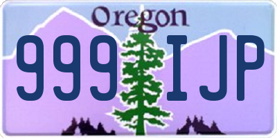 OR license plate 999IJP
