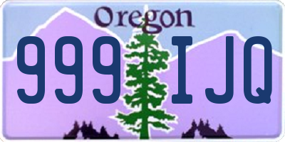 OR license plate 999IJQ