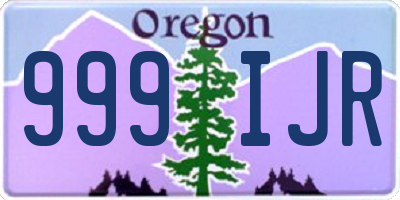 OR license plate 999IJR