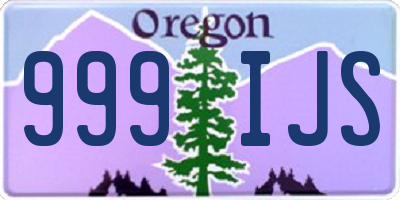 OR license plate 999IJS
