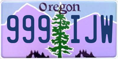 OR license plate 999IJW