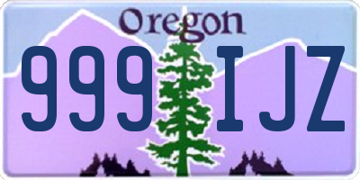 OR license plate 999IJZ