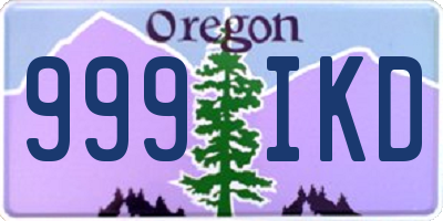 OR license plate 999IKD