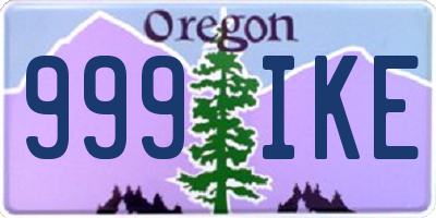 OR license plate 999IKE