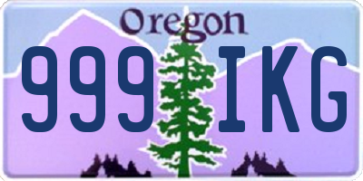 OR license plate 999IKG