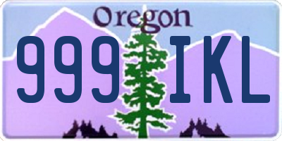 OR license plate 999IKL