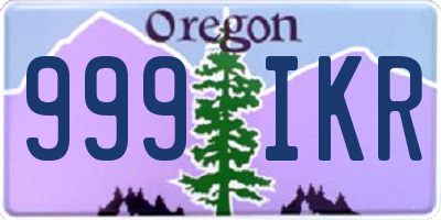 OR license plate 999IKR