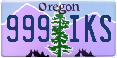 OR license plate 999IKS