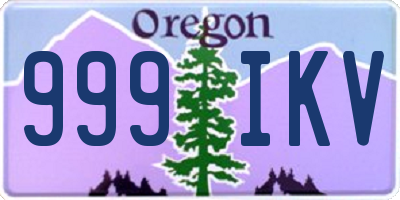 OR license plate 999IKV