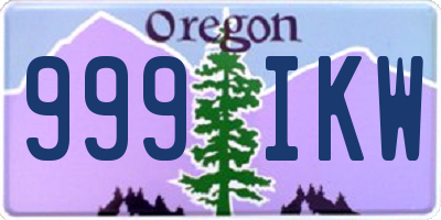 OR license plate 999IKW