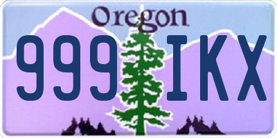 OR license plate 999IKX