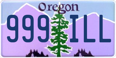 OR license plate 999ILL