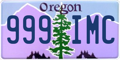 OR license plate 999IMC