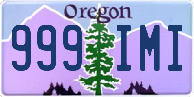 OR license plate 999IMI