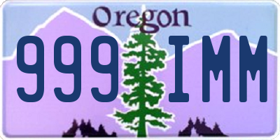 OR license plate 999IMM