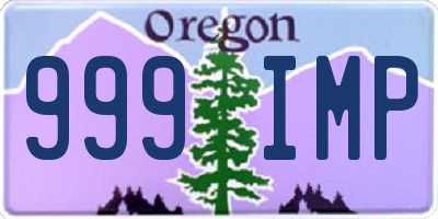 OR license plate 999IMP