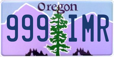 OR license plate 999IMR