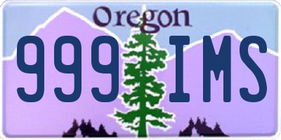 OR license plate 999IMS