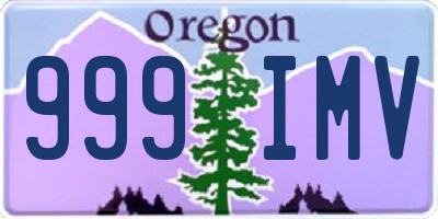 OR license plate 999IMV