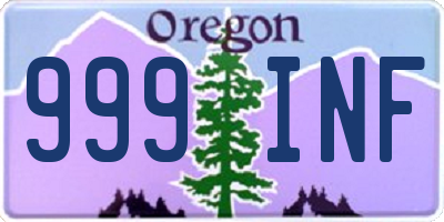 OR license plate 999INF