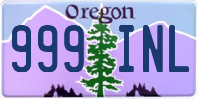 OR license plate 999INL