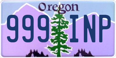 OR license plate 999INP