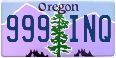 OR license plate 999INQ