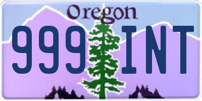 OR license plate 999INT
