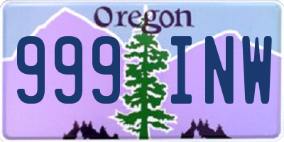 OR license plate 999INW