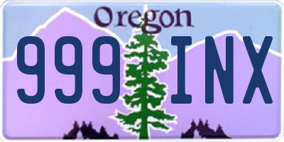 OR license plate 999INX