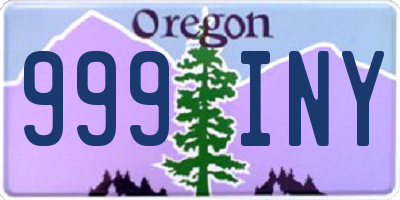 OR license plate 999INY