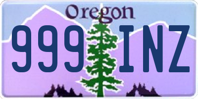 OR license plate 999INZ