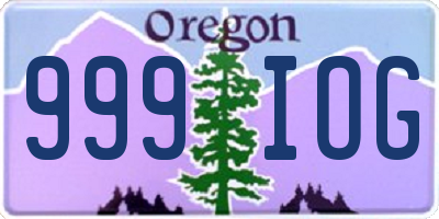 OR license plate 999IOG