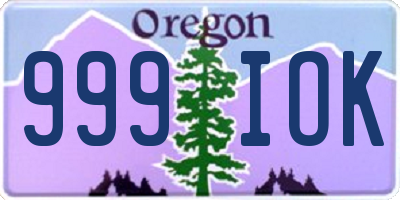 OR license plate 999IOK