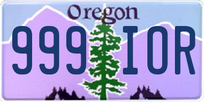 OR license plate 999IOR
