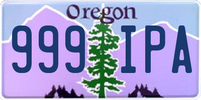 OR license plate 999IPA