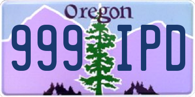 OR license plate 999IPD