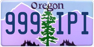 OR license plate 999IPI
