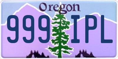 OR license plate 999IPL